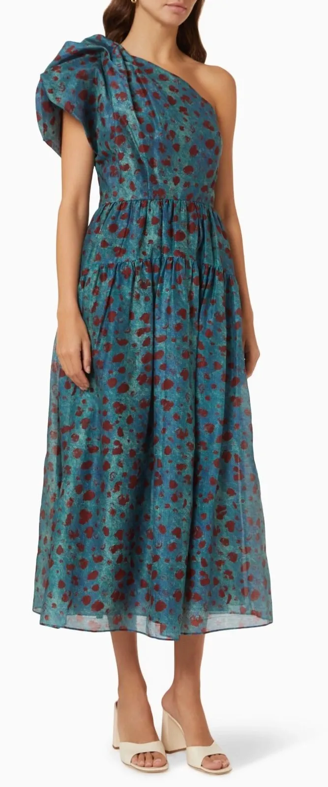 Ulla Johnson Athena Dress One Shoulder Tiered Midi Size 8 - Image 1