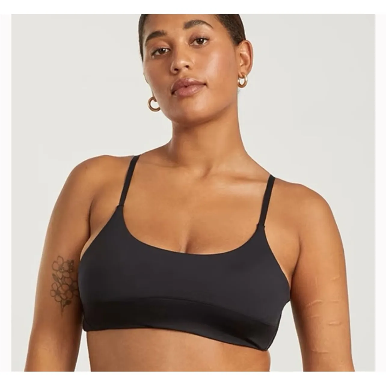 EVERLANE ReNew Womens The Scoop Neck Bikini Swim Size S‎ Black - Image 2