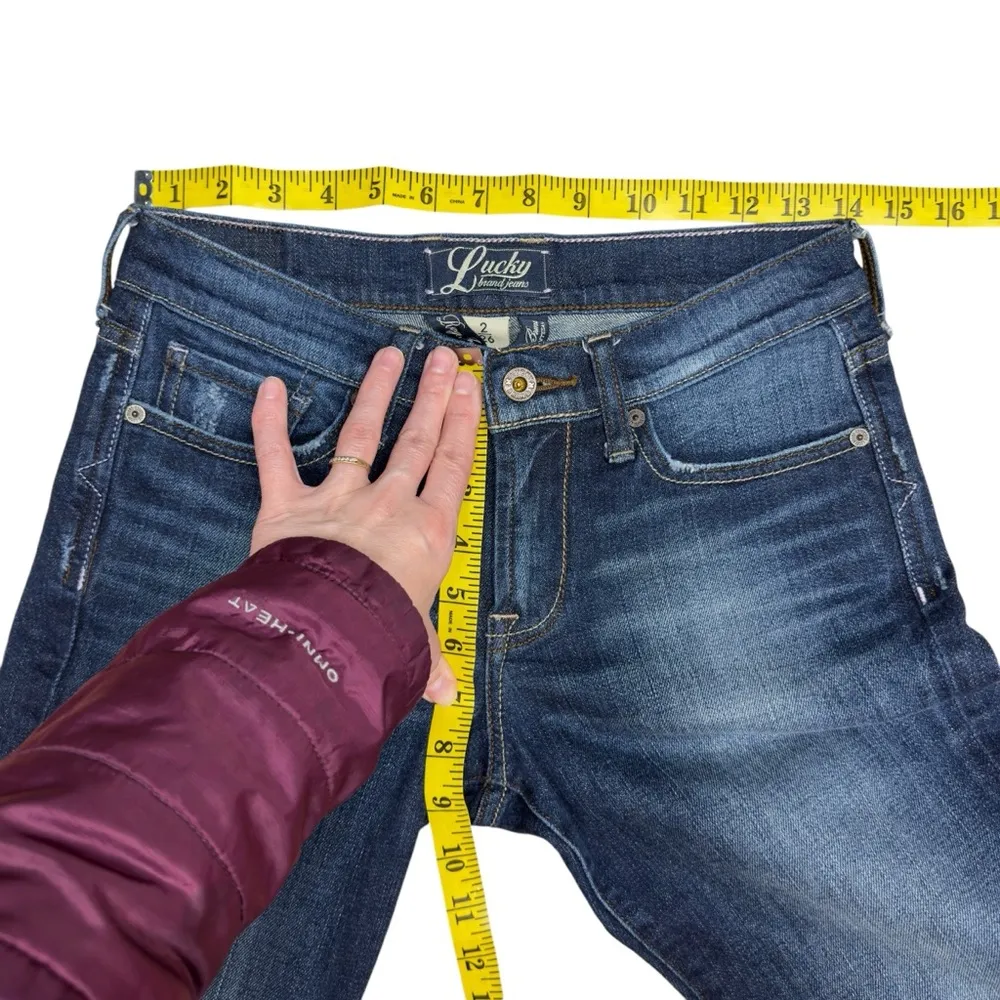 Lucky Brand Stark Sweet N Low Jean Dark Wash Distressed Low Rise Y2K Stretch 26 - Image 13