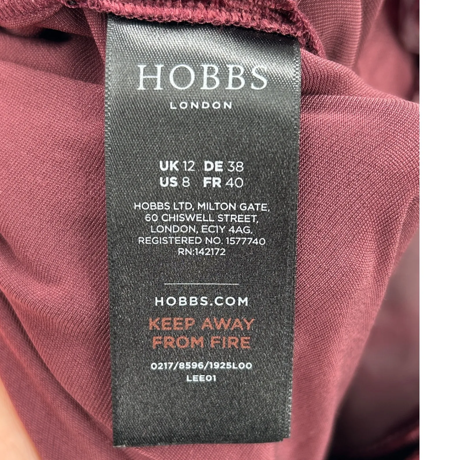 Hobbs London Silk Blend Velvet Wide Leg Pants Burgundy Women's Size 8 Pockets - Image 10