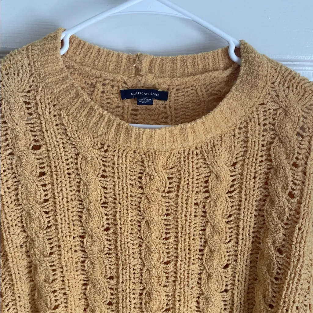 American Eagle Outfitters Mustard Cable Knit Sweater - Image 2