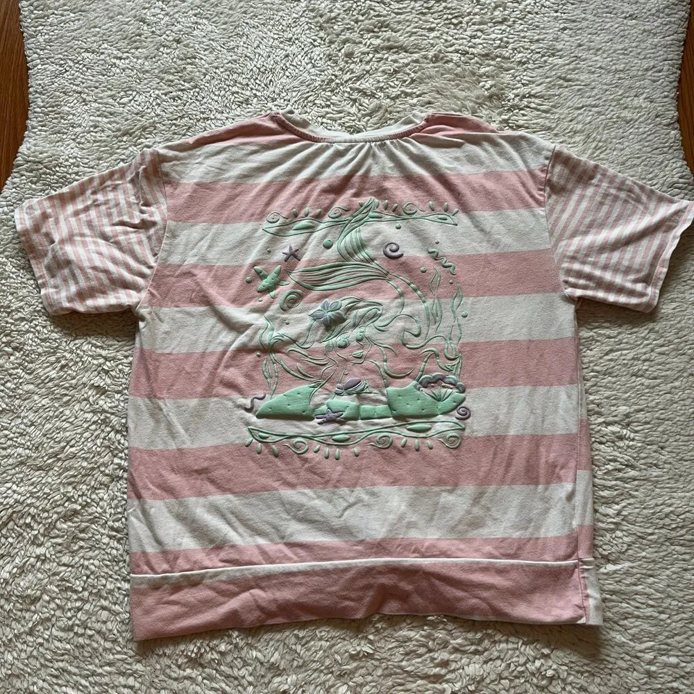 Her Universe Disney The Little Mermaid 30th Anniversary Striped Twist Front Top - Image 7