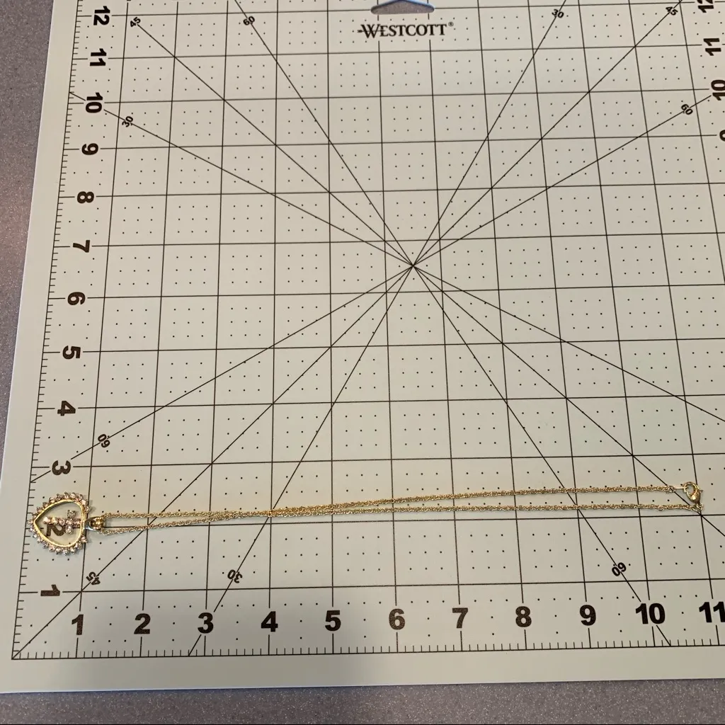 Vintage Gold Rhinestone Religious Faith Cross Necklace Heart - Image 9