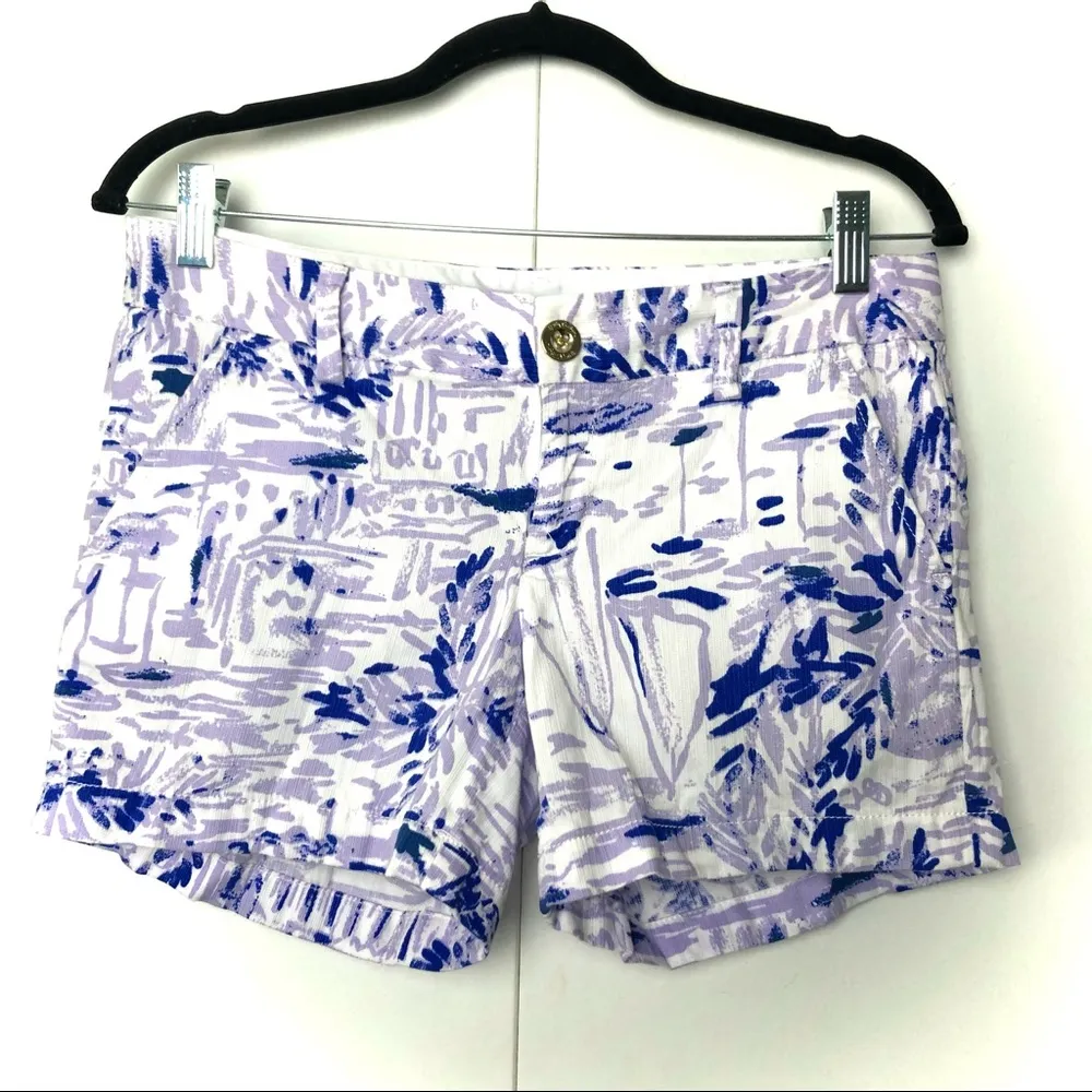 Lilly Pulitzer Callahan Shorts in Lilac Verben Rock The Dock Print - Image 2