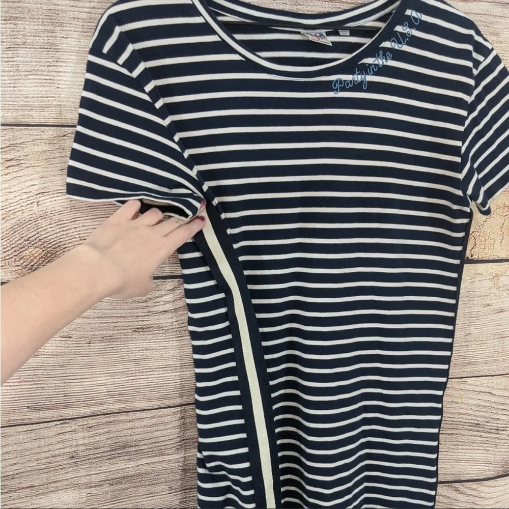 Junk Food Party in the USA Striped Dress Large Blue - Image 4