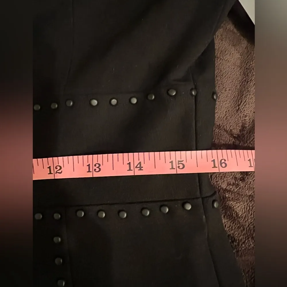 CLASSIQUES ENTIER Nordstrom Black Studded Italian Ponte Knit Skirt Dress 8 NWT - Image 9