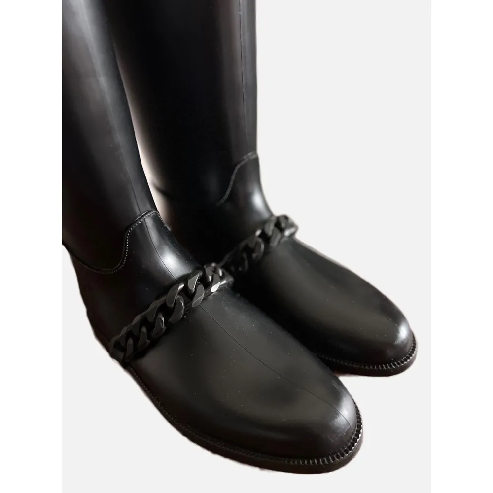 Givenchy Black Rubber Eva Chain Boots Size 8.5 - Image 5
