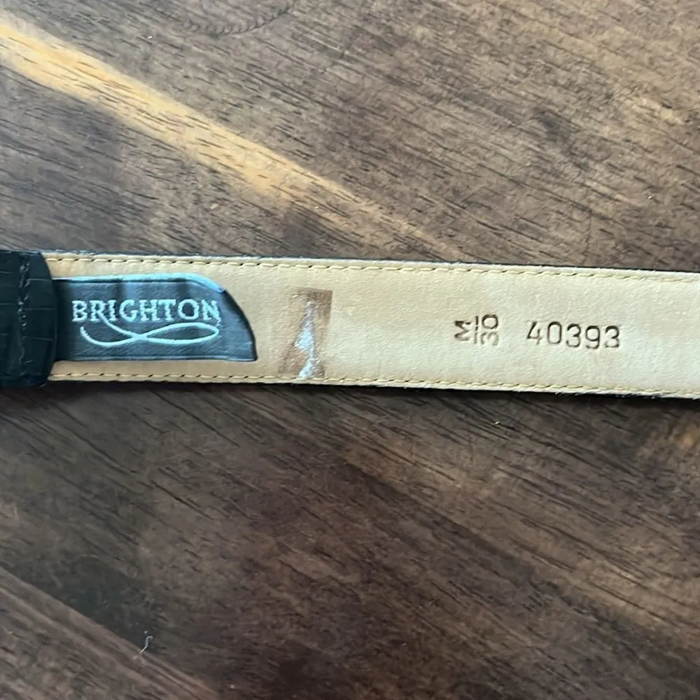 Brighton Women’s Black Textured Adjustable Belt with Two Tone Buckle- Medium - Image 12