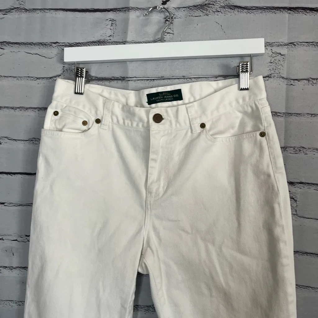 Lauren Jeans Co Ralph Lauren White Straight Leg Y2K Jeans Size 6 Low Rise Preppy - Image 5
