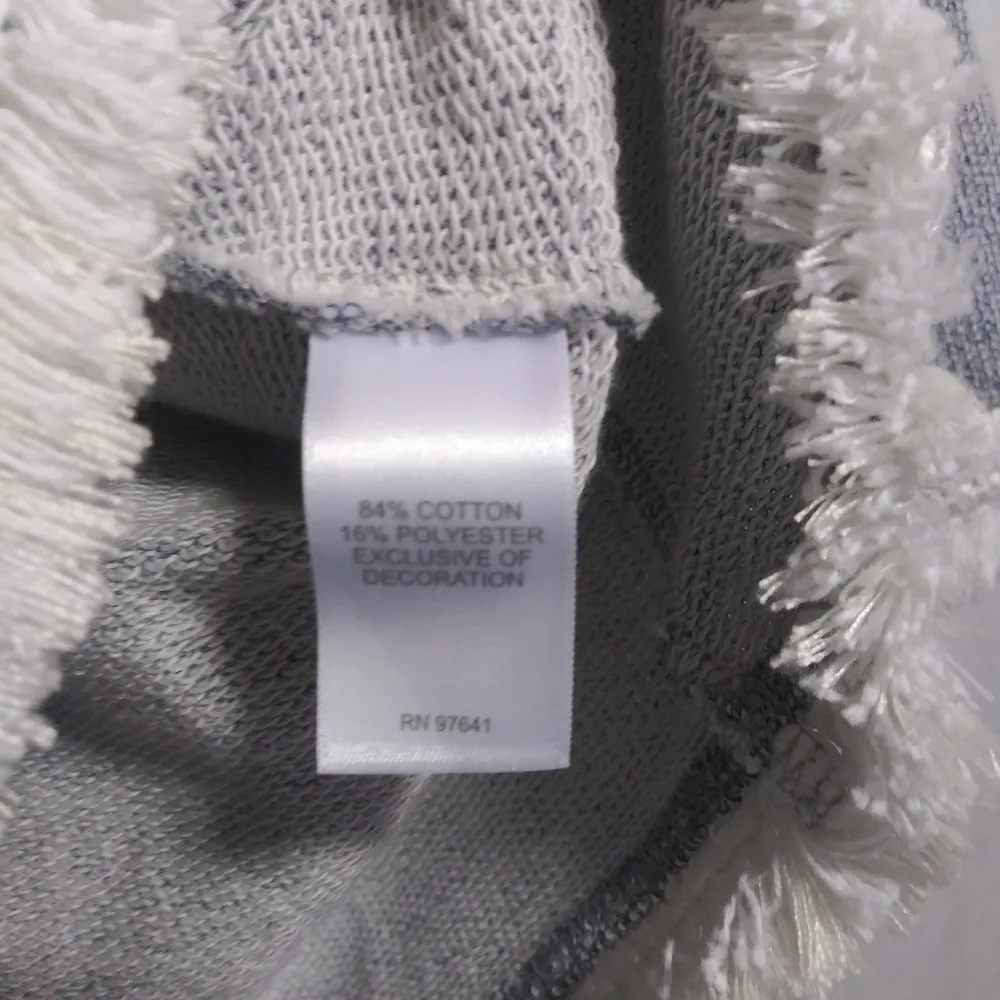 J.Jill Women’s  Gray 3/4 Sleeve Knit Top Fringe Detail Size L - Image 7