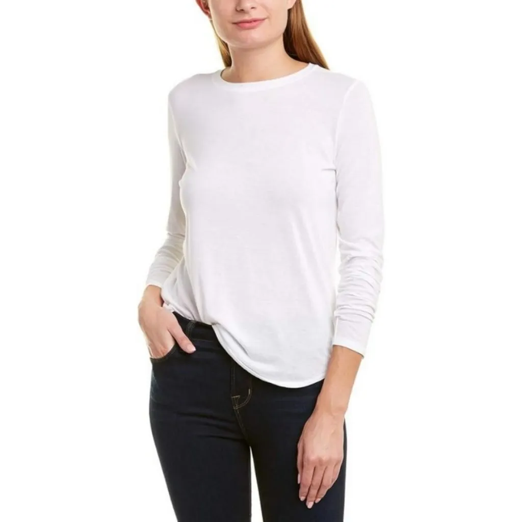 💕VINCE💕 Little Boy Long Sleeve Crew Neck Top Pima Cotton Modal White Large NWT - Image 4