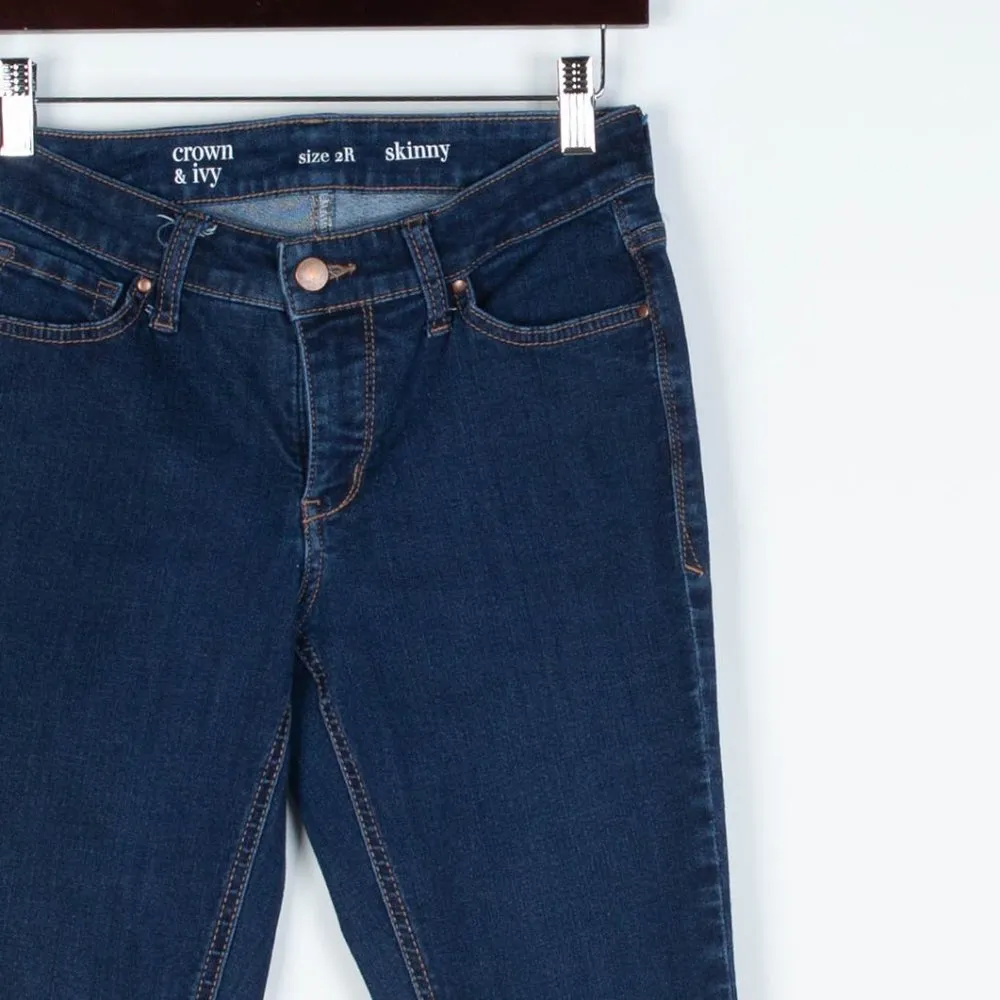 Crown & Ivy Skinny Midrise Denim Jeans Size 2R‎ - Image 2