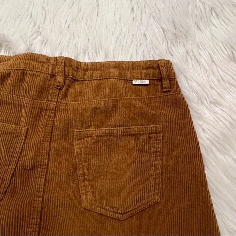 Sky & Sparrow Corduroy Mini Skirt Cognac Tan - Image 7
