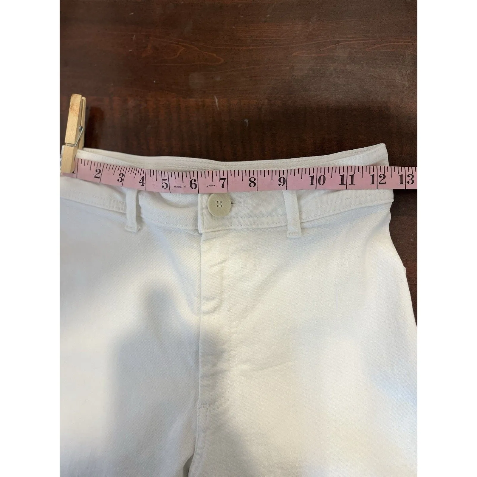 Zara Jeans Womens 2 White The Marine Straight Wide Leg Frayed Hem High Rise - Image 5