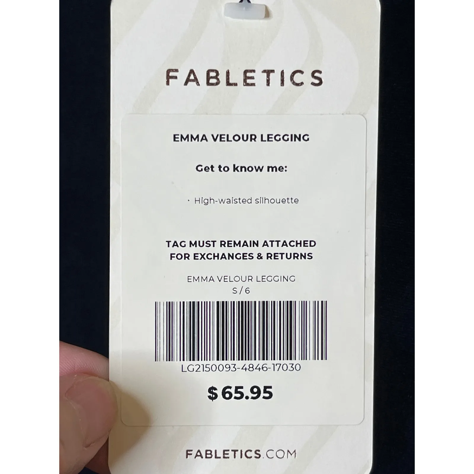 Fabletics NEW Emma Velour Leggings Small High Waist Dark Blue - Image 4