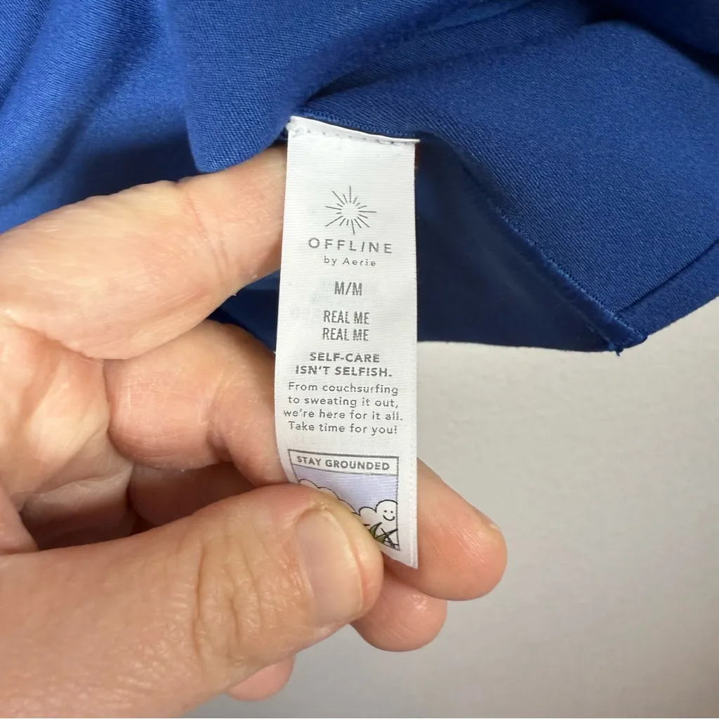 Offline by Aerie Real Me Hold Up! Racerback Sports Bra in Blue Size M - Image 9