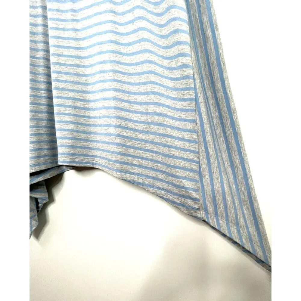 MATILDA JANE Blue Gray Her Majesty Striped Dress Womens Large Handkerchief Hem - Image 6