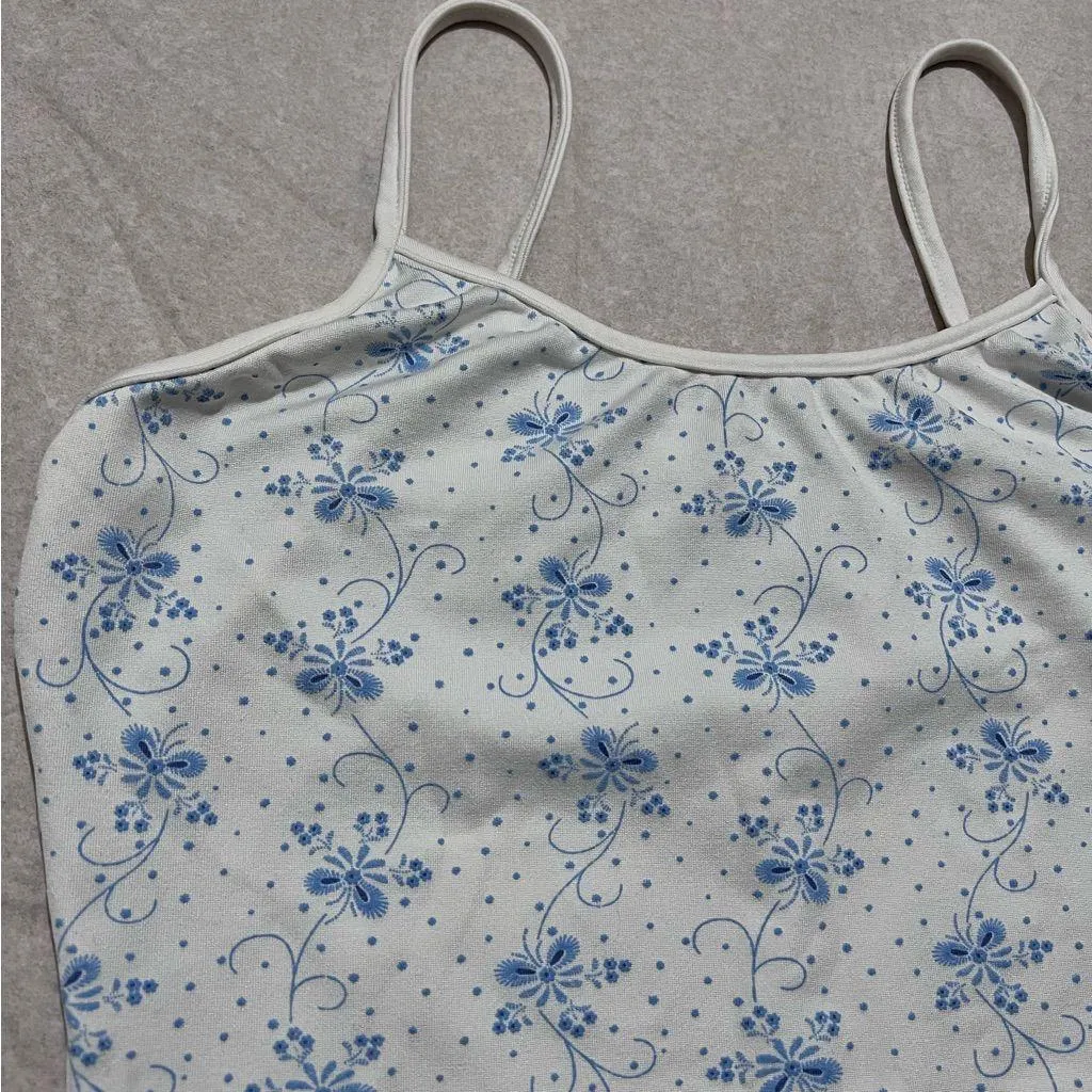 INC International Concepts Blue and White Fitted Camisole Small Y2K :Box OW2: - Image 3