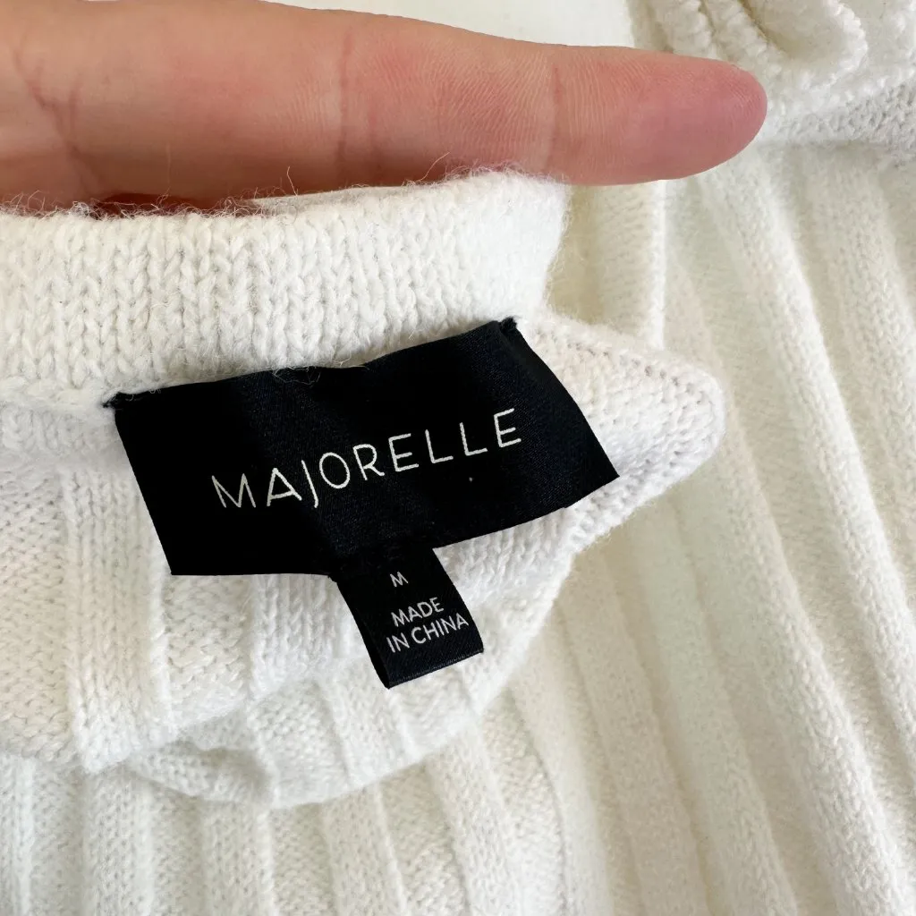 Majorelle | Amar Rosette Rose Crochet Halter Knit Top in Ivory White‎ Medium - Image 6