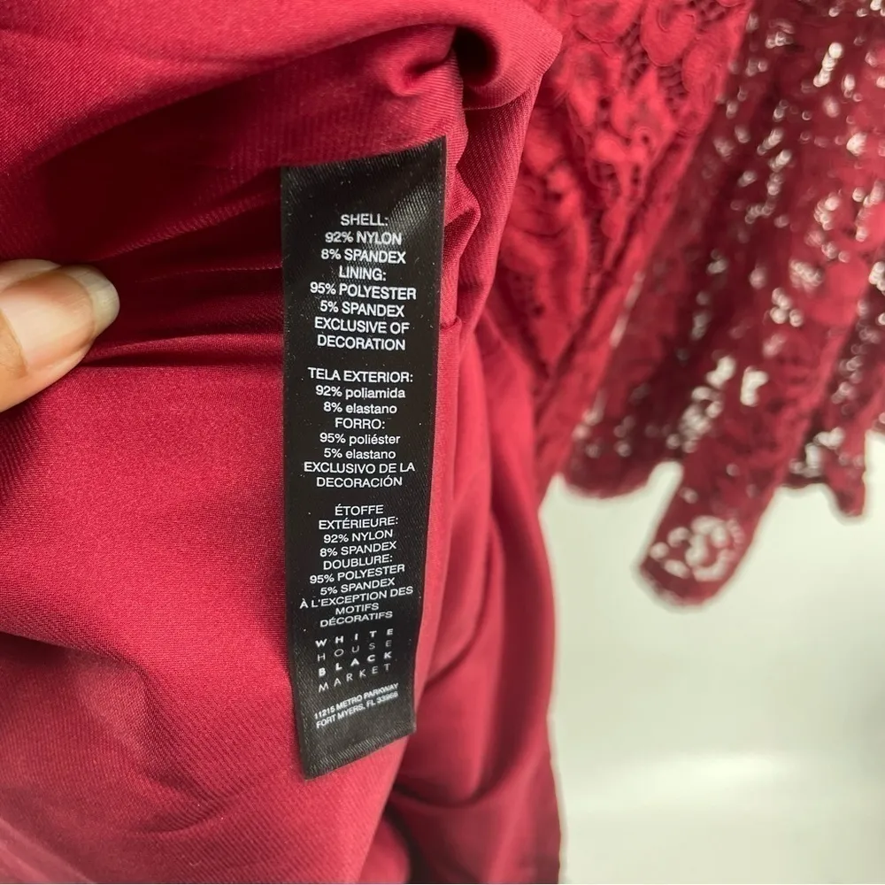 White House black market‎ Bell-Sleeve Lace Shift Dress Z160 - Image 8