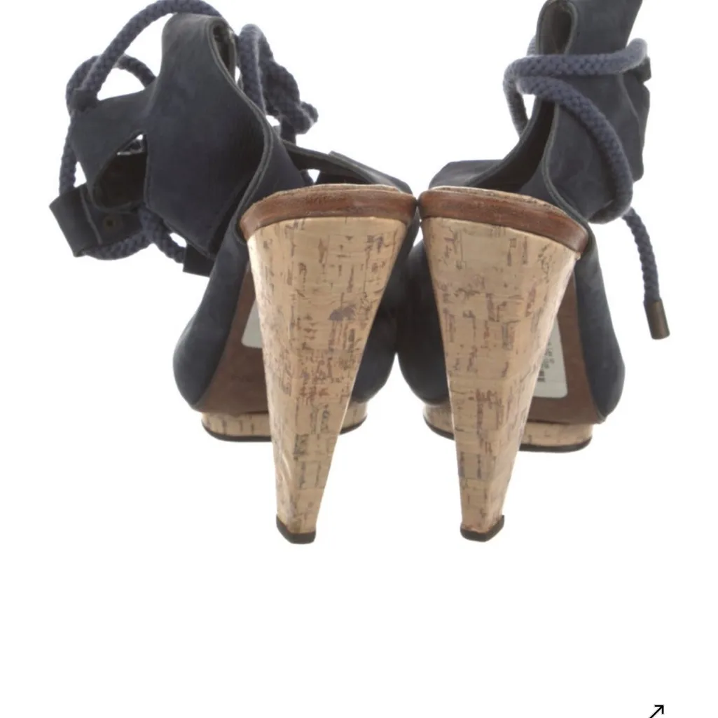 Derek Lam navy blue suede lace up platform gladiator sandals size EU 39 - Image 8