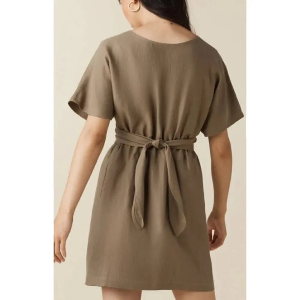 Vetta Capsule Convertible Wrap Mini Dress in Dark Khaki Sz. M Tan Size M - Image 5
