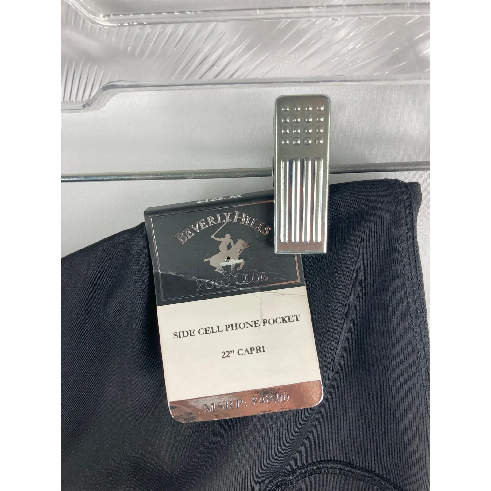 NWT Beverly Hills Polo Club Black Pocket Leggings Size Medium 22" - Image 4