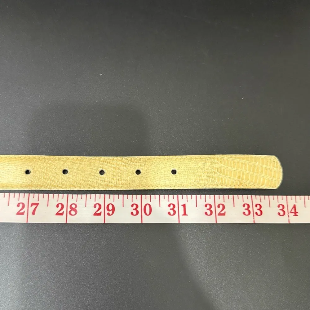 Vintage CHRISTIAN DIOR CD Logo Buckle Cream Genuine Leather Women’s Belt Size S - Image 7