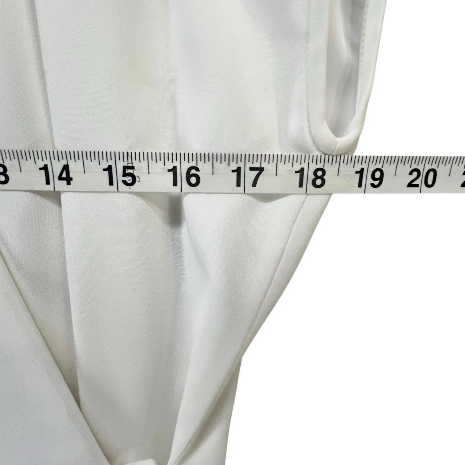 Giorgio Armani Cady Wrap Midi Dress 46 US 10 White Cap Sleeve Timeless Luxury - Image 9