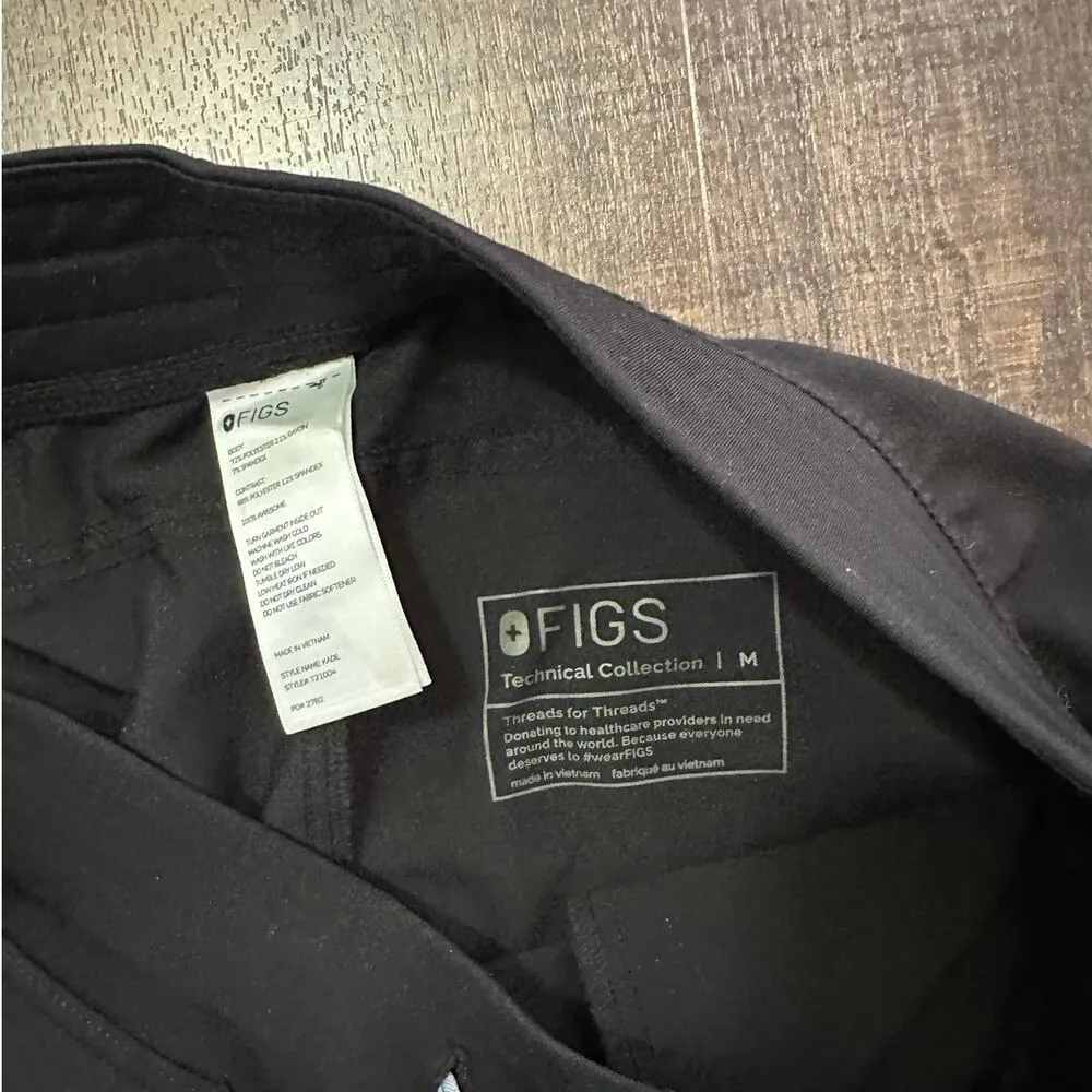 Figs Black Kade Cargo Scrub Pants Size Medium - Image 5