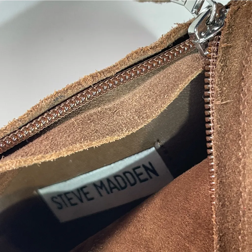 Steve Madden Women 8 Brown Leather Suede Novela Over The Knee Chunky Heel Boots - Image 5