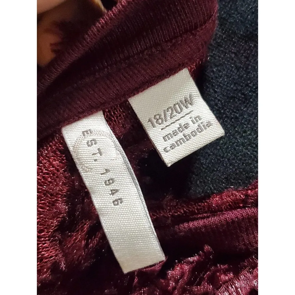 EST.1946 Women's Maroon Polyester Round Neck Long Sleeve Pullover Sweater 18/20W - Image 8