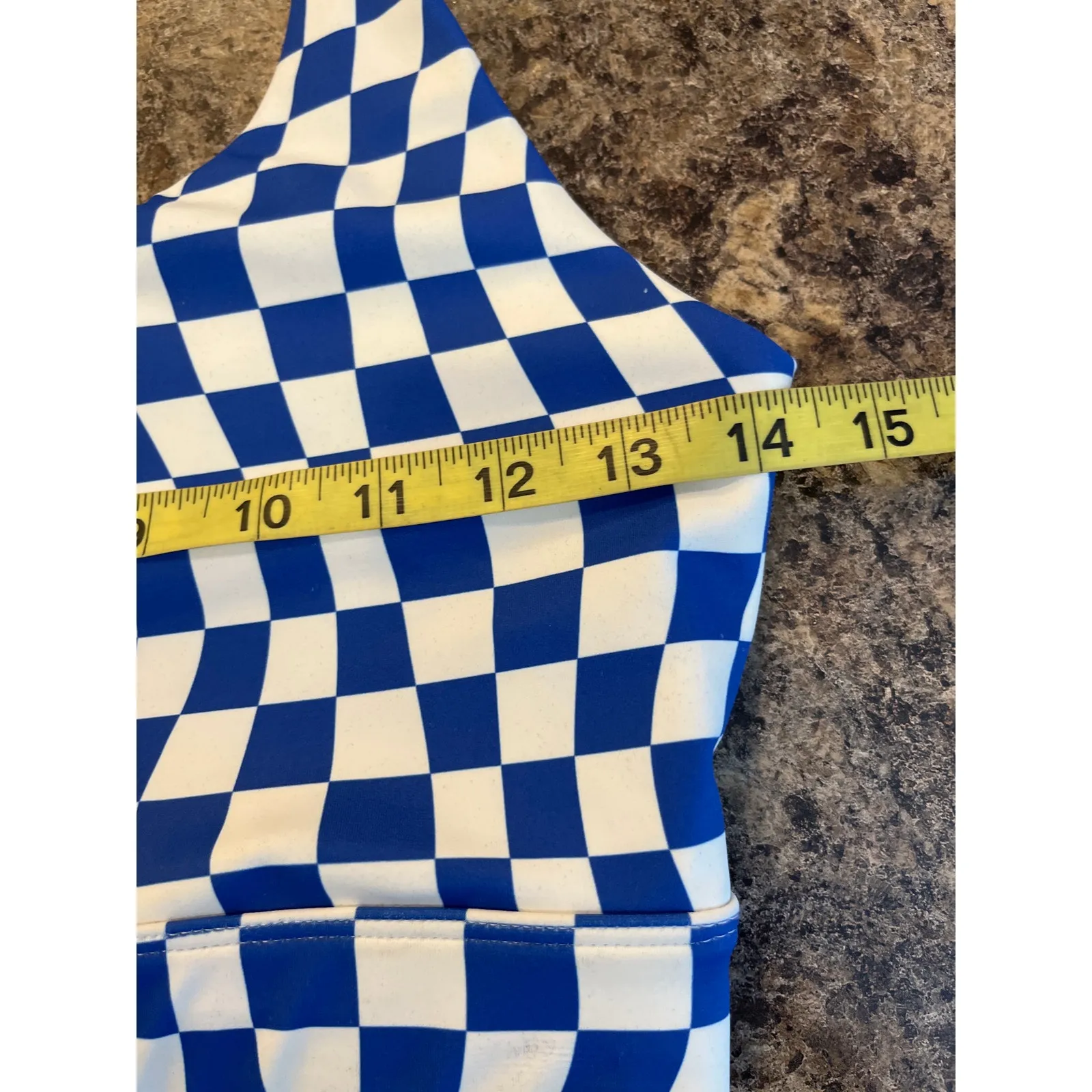 Wilo the Label Blue and White Checkered Size Small Sports Bra - Image 6