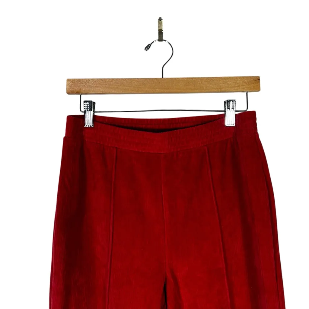 NWT Aerie Groove-On Ribbed Velour Flare Pants Womens M Red Cotton 70s Retro - Image 3