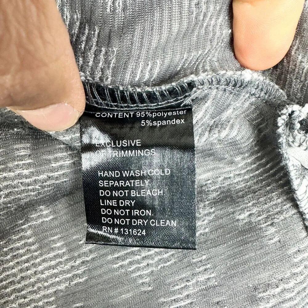 Calessa Houndstooth Flare Bell Sleeve Top Size 1X V - Image 6