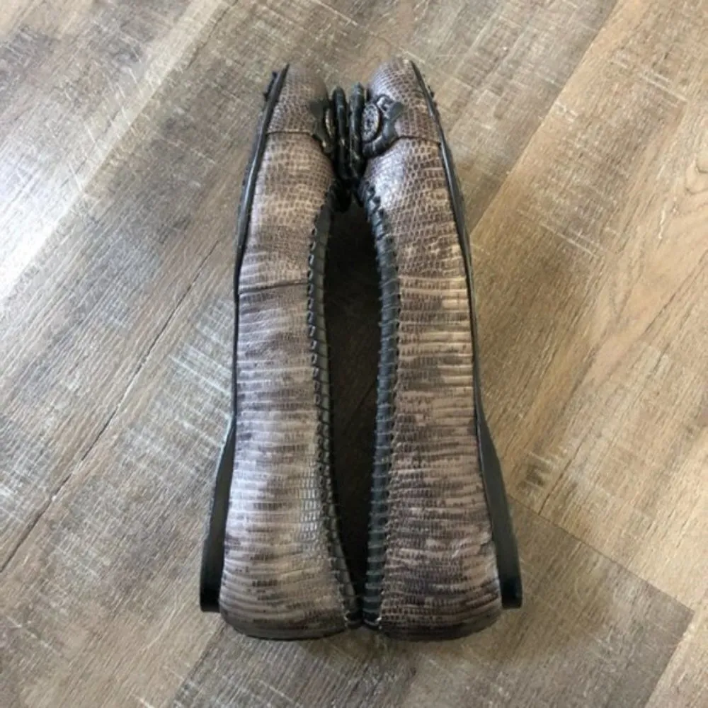 Jack Rogers Dakota Snakeskin Animal Print Coin Medallion Flats 6 - Image 4