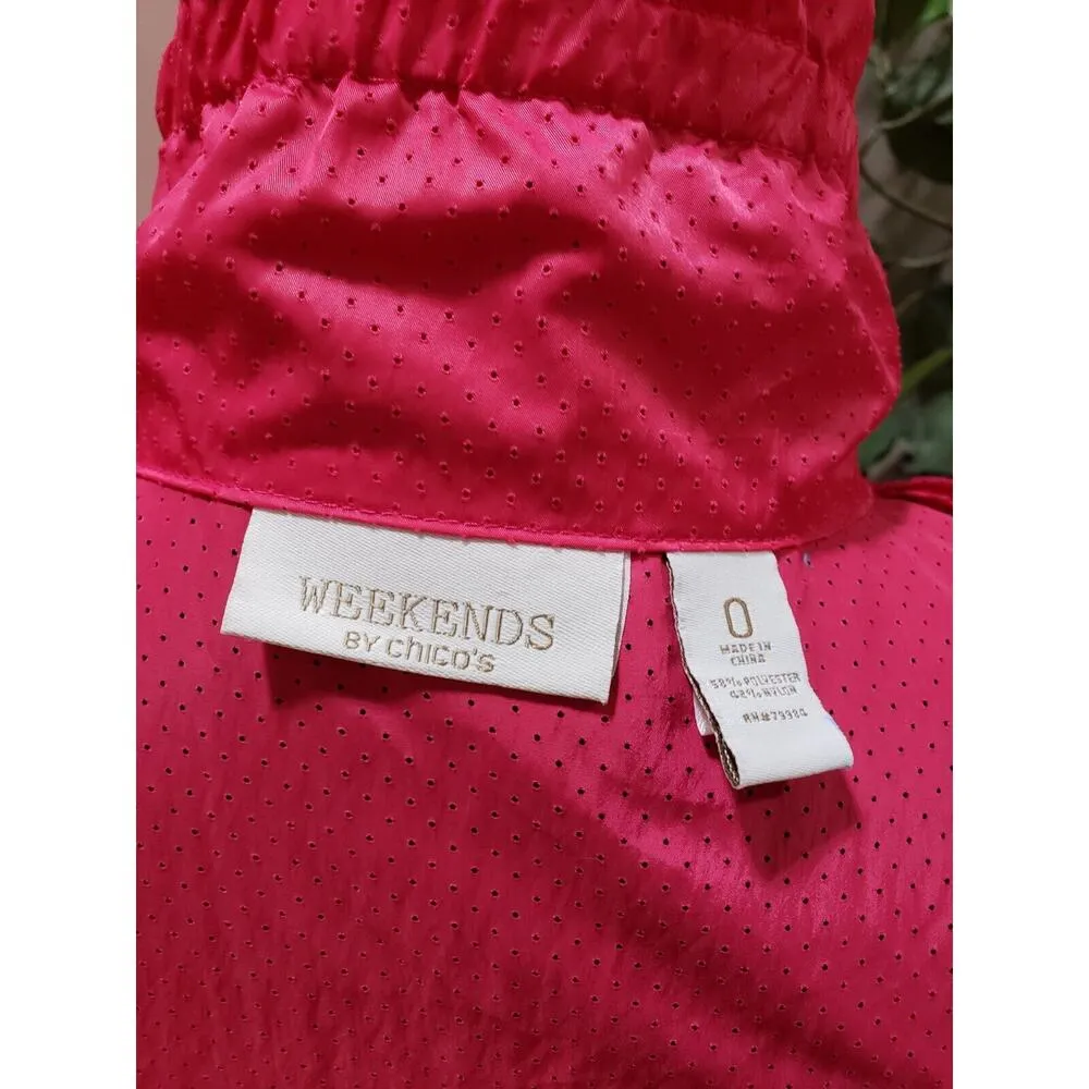Chico's Womens Pink Mesh Polyester Long Sleeve Full Zip Athletic Jacket Size S - Image 9