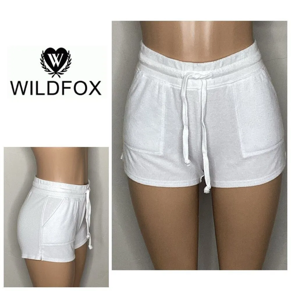 New. WILDFOX white terry shorts. Small. Retails $60 - Image 2