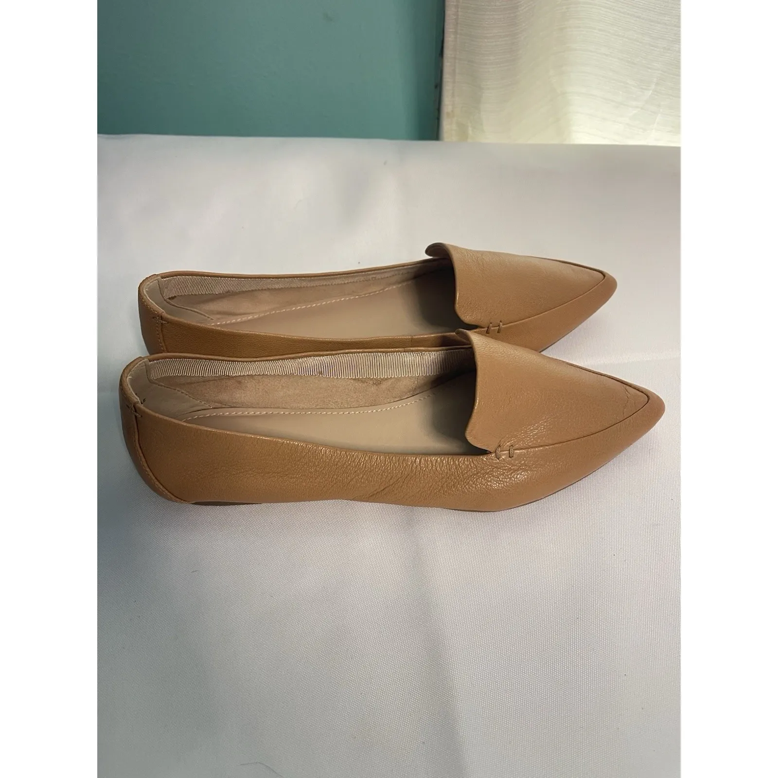 Essex Lane Women's Leather Slip On Tan Shoes Size 8M - Image 3