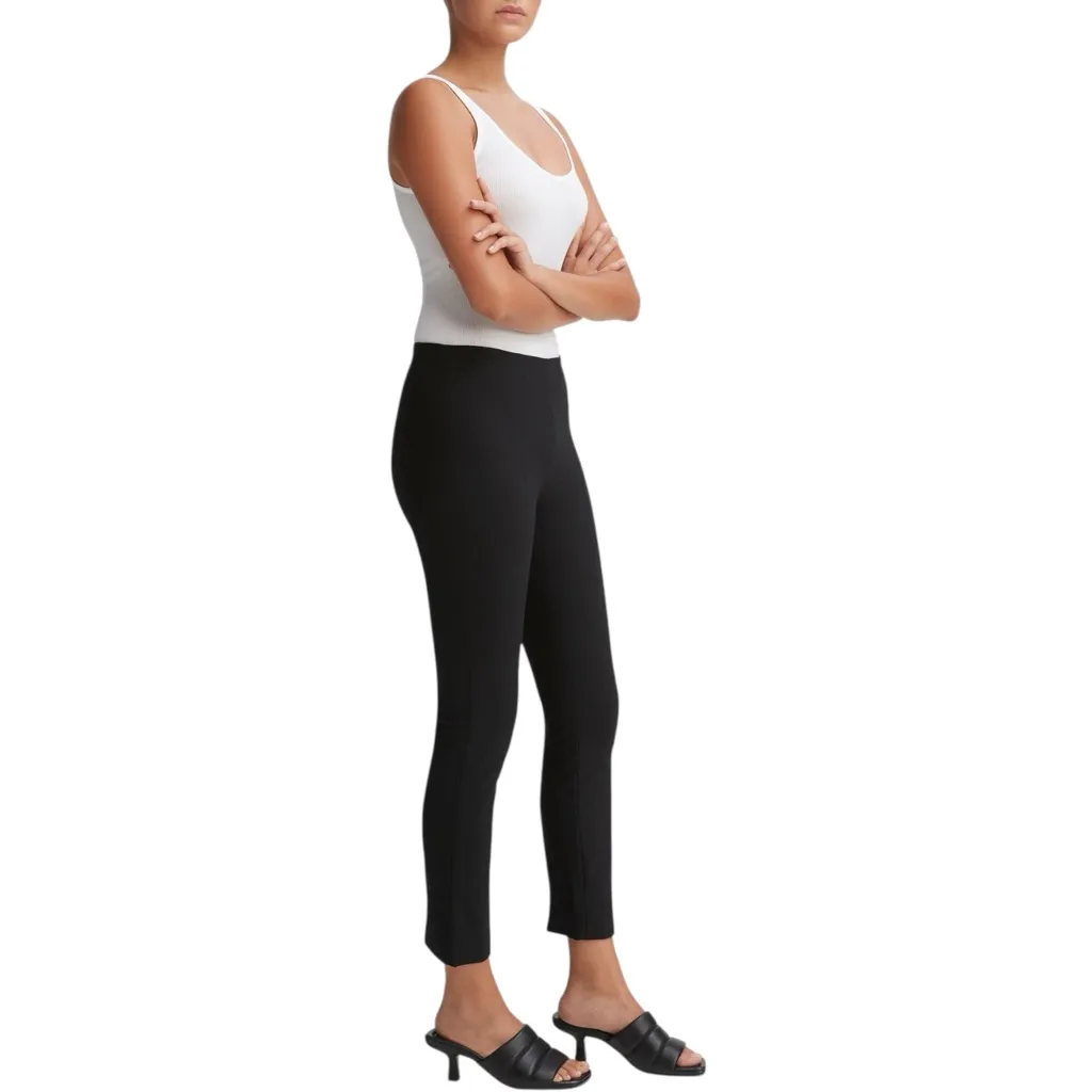 Vince Back Seam Side Slit Black Crop Cigarette Ponte Pull On Pants Medium - Image 3