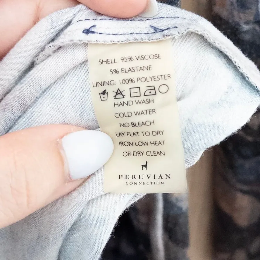 Peruvian Connection Womens Shadow Vine Dress Size S Long Sleeve Ruched Midi - Image 10