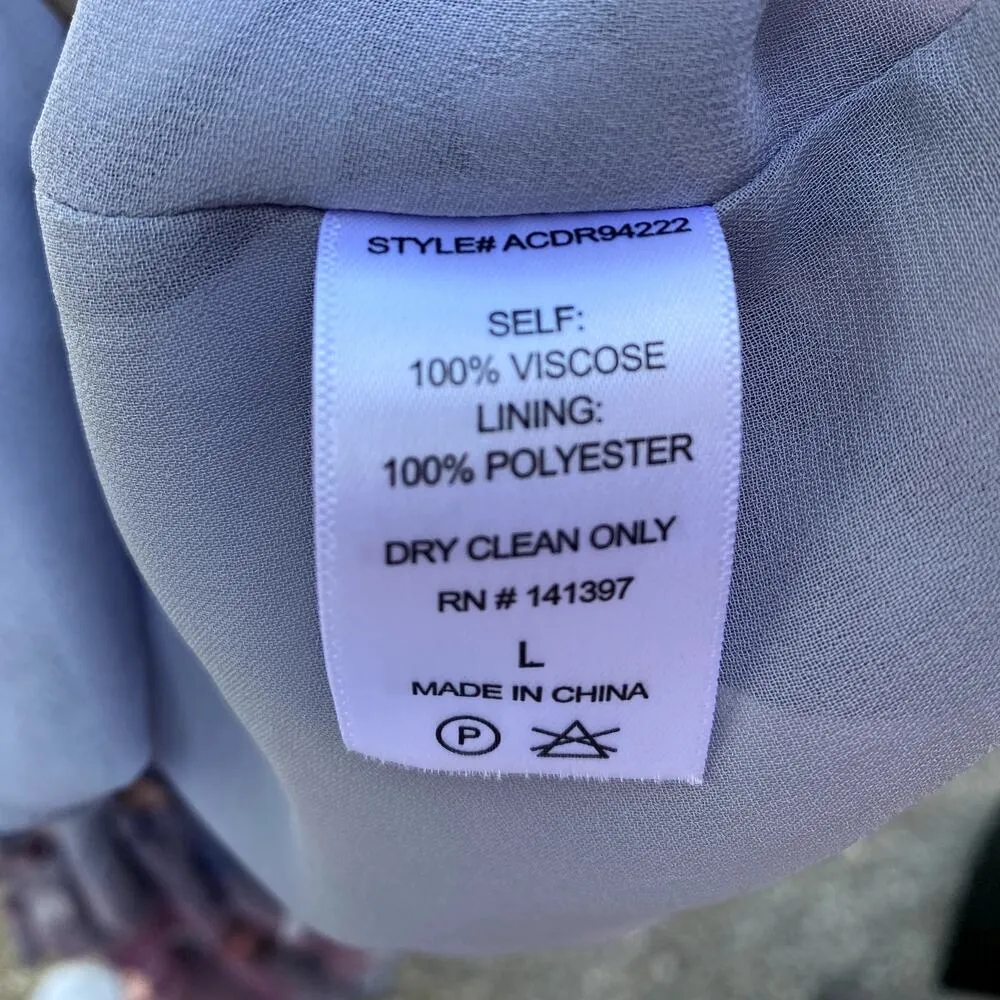 ASTR Gwyn Maxi Wrap Dress Blue Floral Women's Large ACDR94222 - Image 13