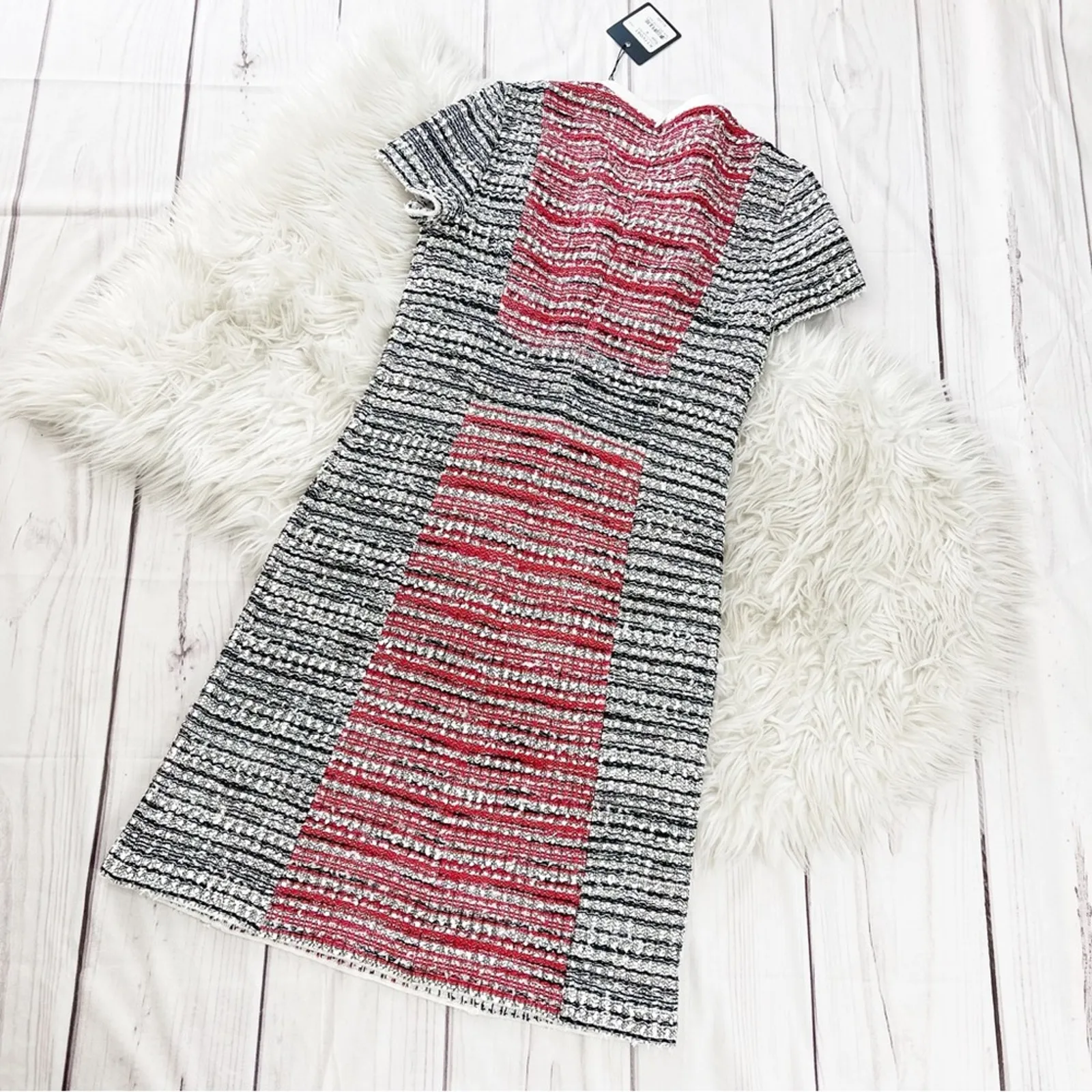 St. John Collection Amelia Women's Tweed Colorblock Sheath Dress Size 4 - Image 5