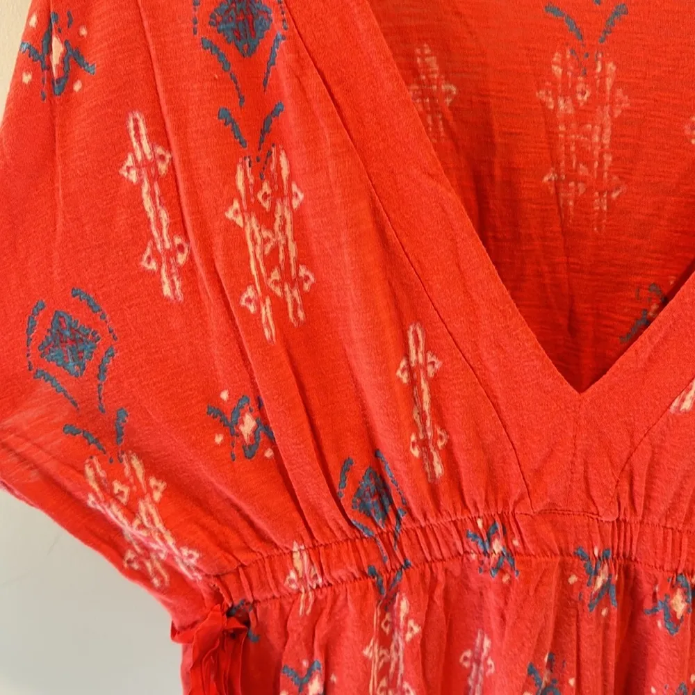 American Eagle Outfitters Large Vintage Y2K Boho Coral Tribal Print Top - Image 4