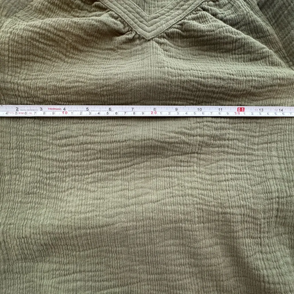 Lucky Brand Wrinkle Cotton/Gauze Tie Waist  Midi Dress Size XS - Image 5