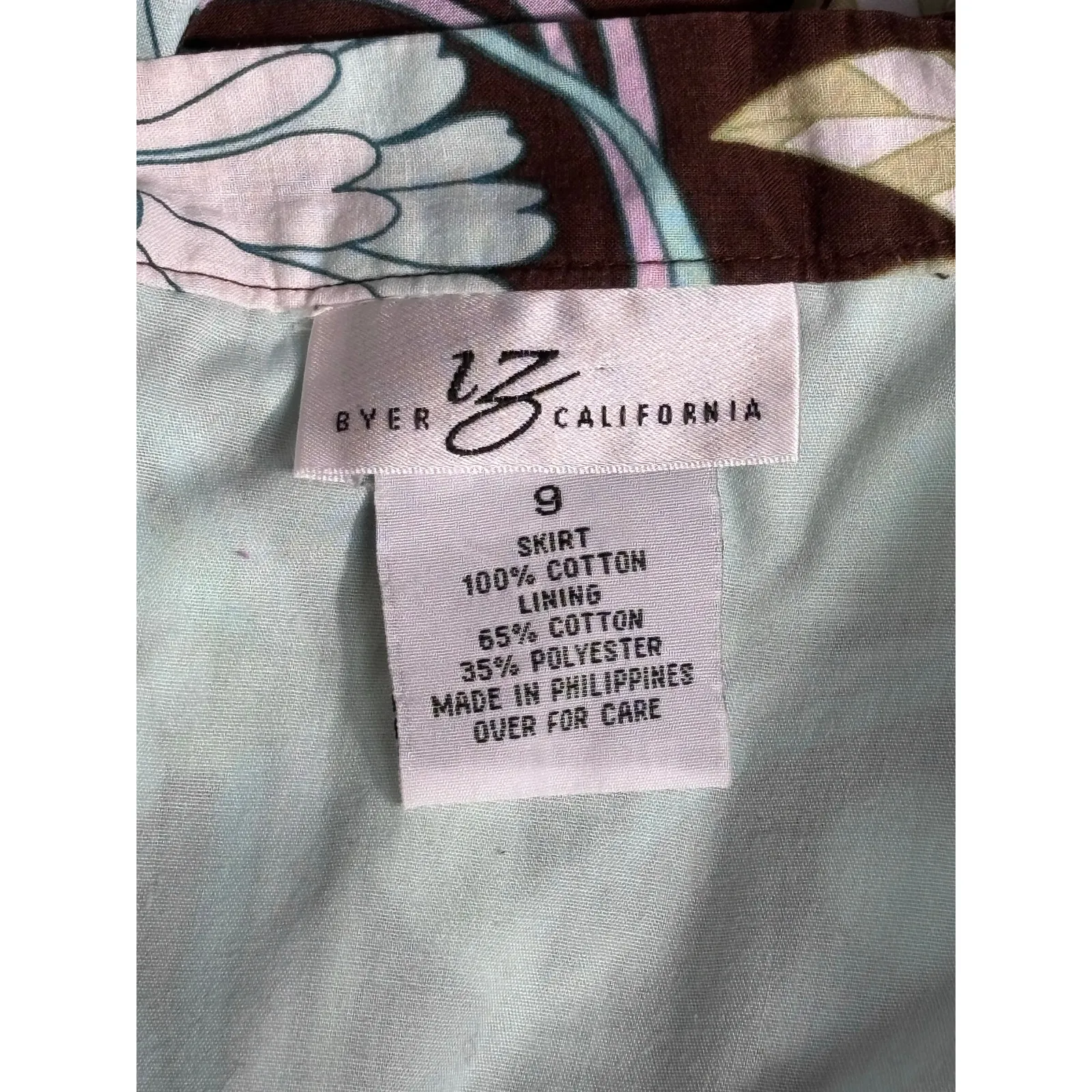 Y2K Fairy Floral Skirt Brown Pastel Butterfly Floral Cotton Midi Skirt 2000s Size M - Image 7