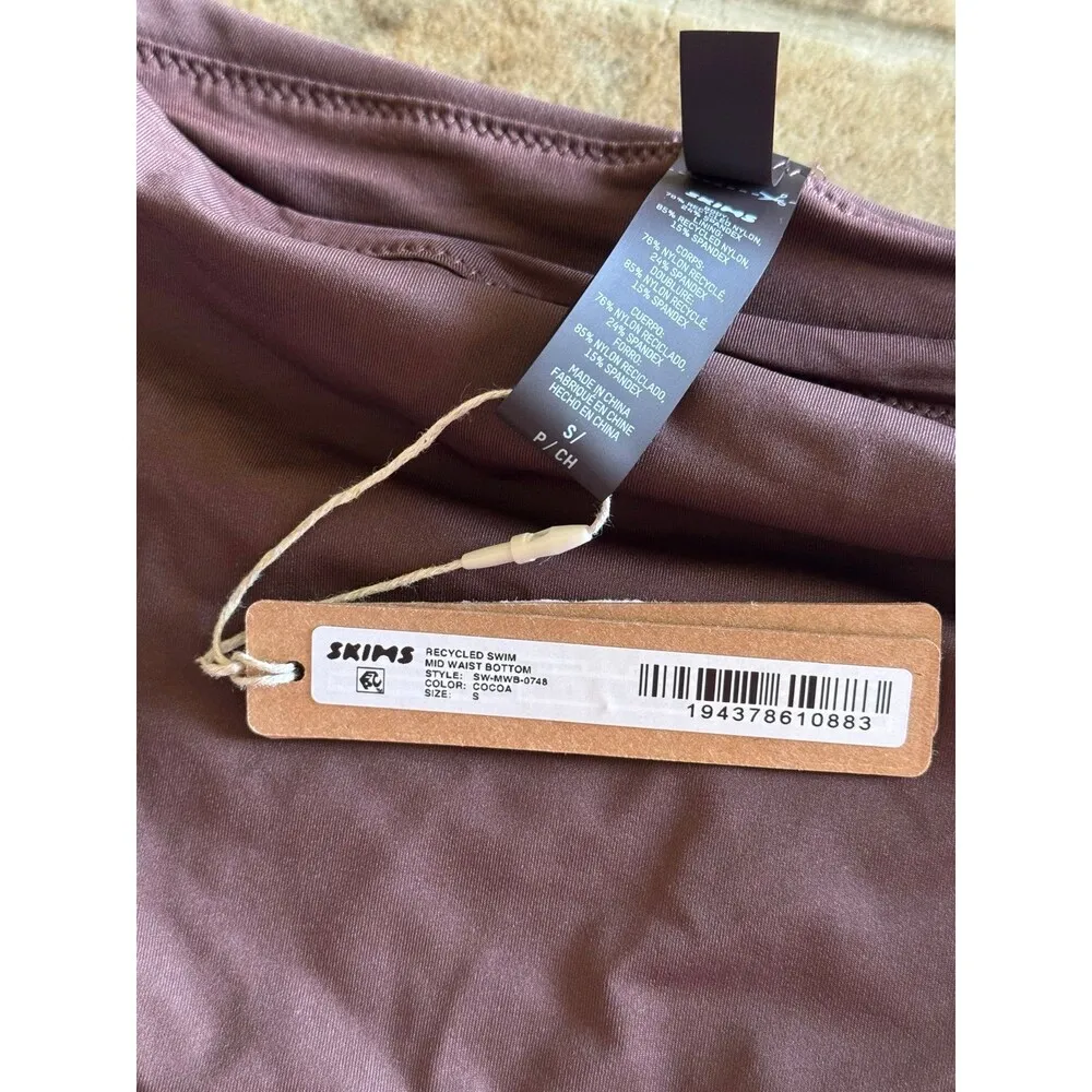 Skims Swim Mid Waist Bottom Cocoa Size Small - Image 6