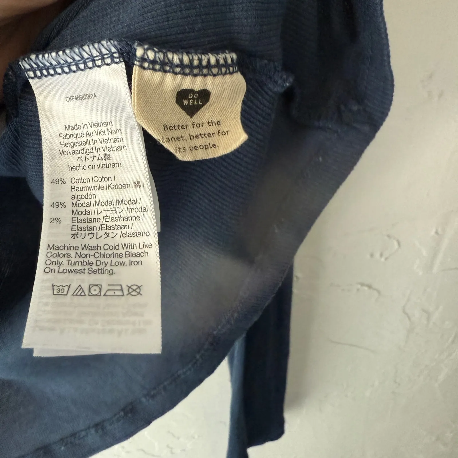 Madewell Ribbed Button Front Long Sleeve Top Womens Small Collared Blue‎ Preppy - Image 3