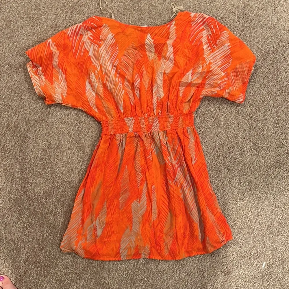 Xhilaration Bright orange beach cover up Light Weight Size Medium - Image 2