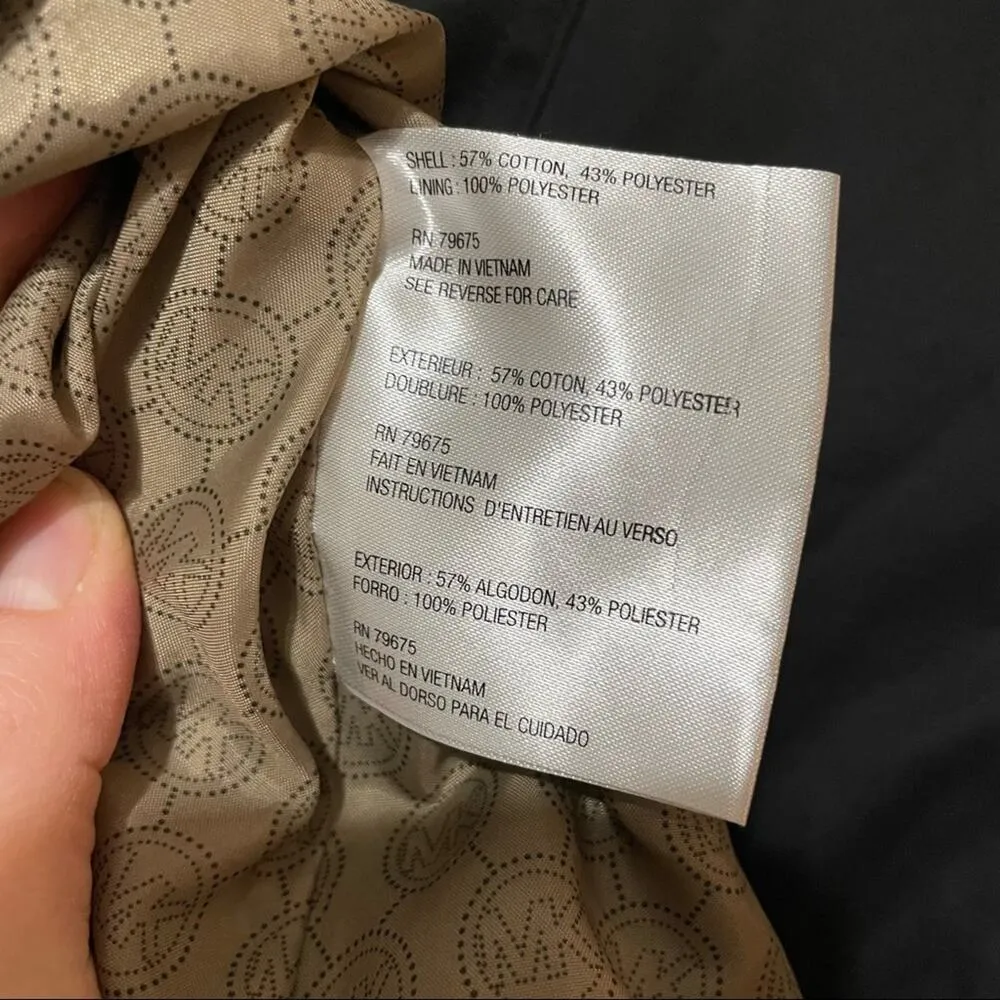 Michael Kors Black Double Breasted Trench Coat Womans XS Lightweight Jacket - Image 10